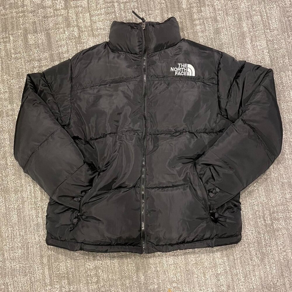 The North Face black down jacket